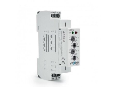 Modulinė laiko relė | laikmatis | asimetrinė | mechaninė | 16A | 12-230V | AC/DC | DIN | IP20/IP40 | VEXEN | AFR1U