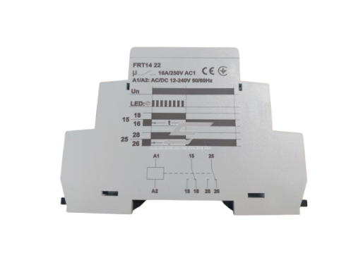 Modulinė laiko relė | laikmatis | mechaninė | su uždelstu išjungimu | 16A | 12-240V | 2C/O | DIN | Promfactor Baltic | FRT14 22 | 4772151003228 3