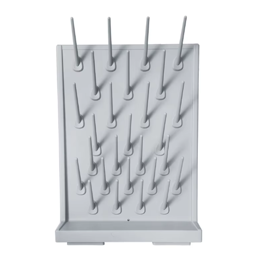 Panel do suszenia sprzętu laboratoryjnego | uchwyt pegboard z PP | odporny na chemikalia | 52 × 12 cm | szary