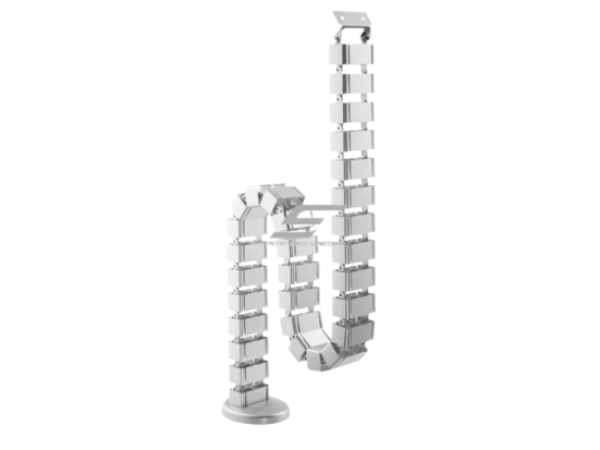 Laidų | kabelių apsauginis kanalas | reguliuojamo aukščio stalui | 3m | 150mm | sidabrinis | aliuminis
