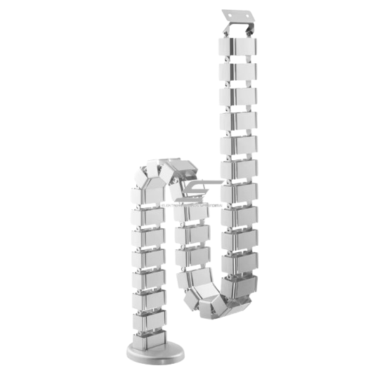 Cable protection channel | for height-adjustable desk | 3m | 200mm | silver | aluminum