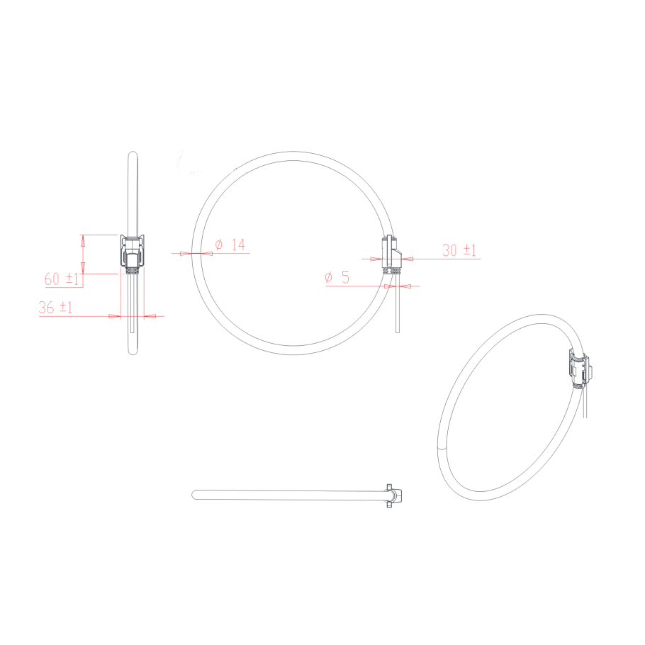 Flexible current measuring coil | Rogowski ring | 10kA | D150mm | 2m cable | IP61 2 Flexible current measuring coil | Rogowski ring | 10kA | D150mm | 2m cable | IP61 2