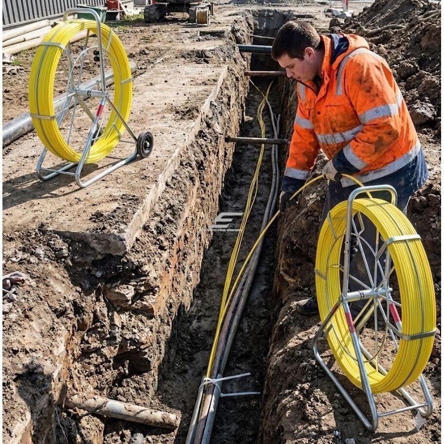 Wire | cable pulling rod without drum | for cable routing systems | Ø8mm | 100m | fiberglass 2