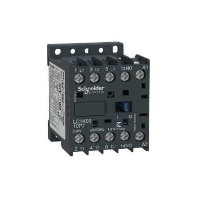 Stycznik LC1K | 3P | 6A | Cewka 230VAC | 1NC styk pomocniczy | Do silników elektrycznych i obwodów sterowania Stycznik LC1K | 3P | 6A | Cewka 230VAC | 1NC styk pomocniczy | Do silników elektrycznych i obwodów sterowania