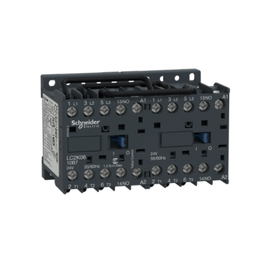 Stycznik miniaturowy nawrotny LC2K | 3P | 6A | 2,2kW | Cewka 230VAC | 1NO styk pomocniczy | Do silników elektrycznych i obwodów sterowania