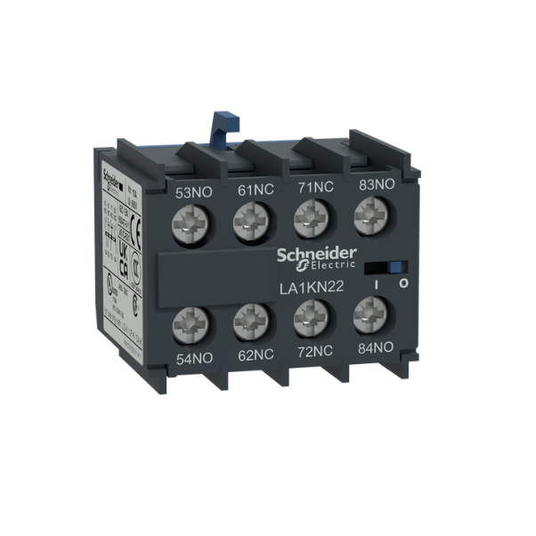 Auxiliary contact block for LC1K contactors | 2NO + 2NC | top-mounted on the contactor