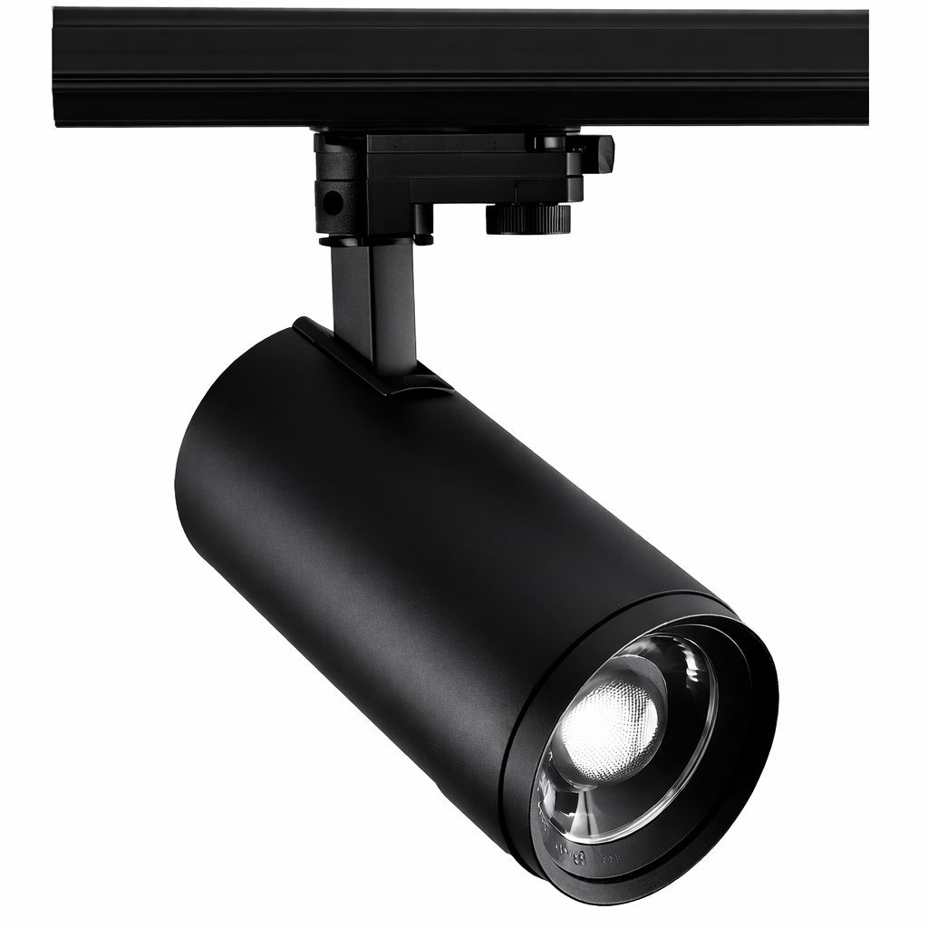 Светодиодный трековый светильник | 25W | 1500lm | регулируемый угол освещения 10–55° | CCT 3000K/4000K/5000K | CRI≥90 | TRIAC диммирование | черный