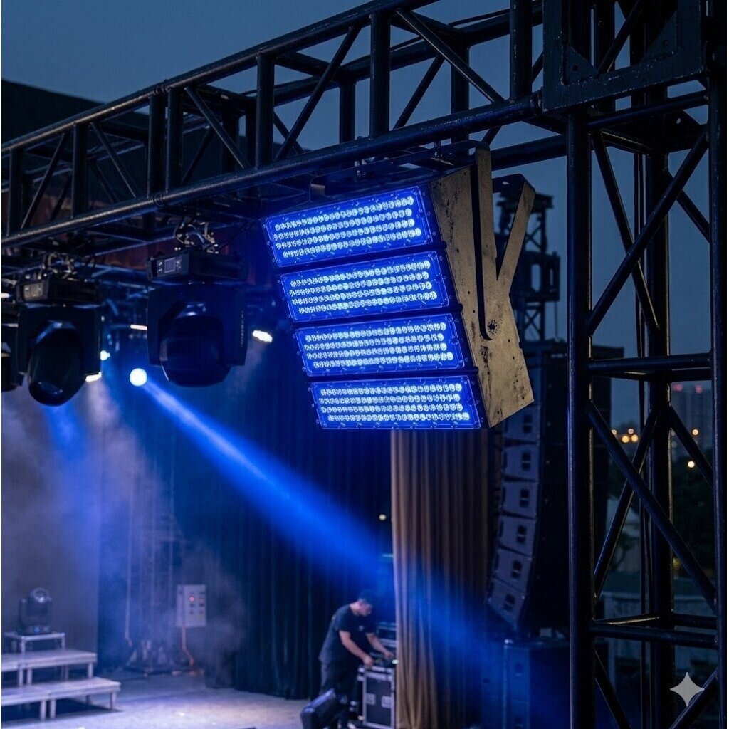 Светодиодный RGB прожектор | 1000W | управление DMX | 384x3W | IP65 | AC 100–277V | 20°–90° | диммируемый | для уличного, фасадного и архитектурного освещения 4