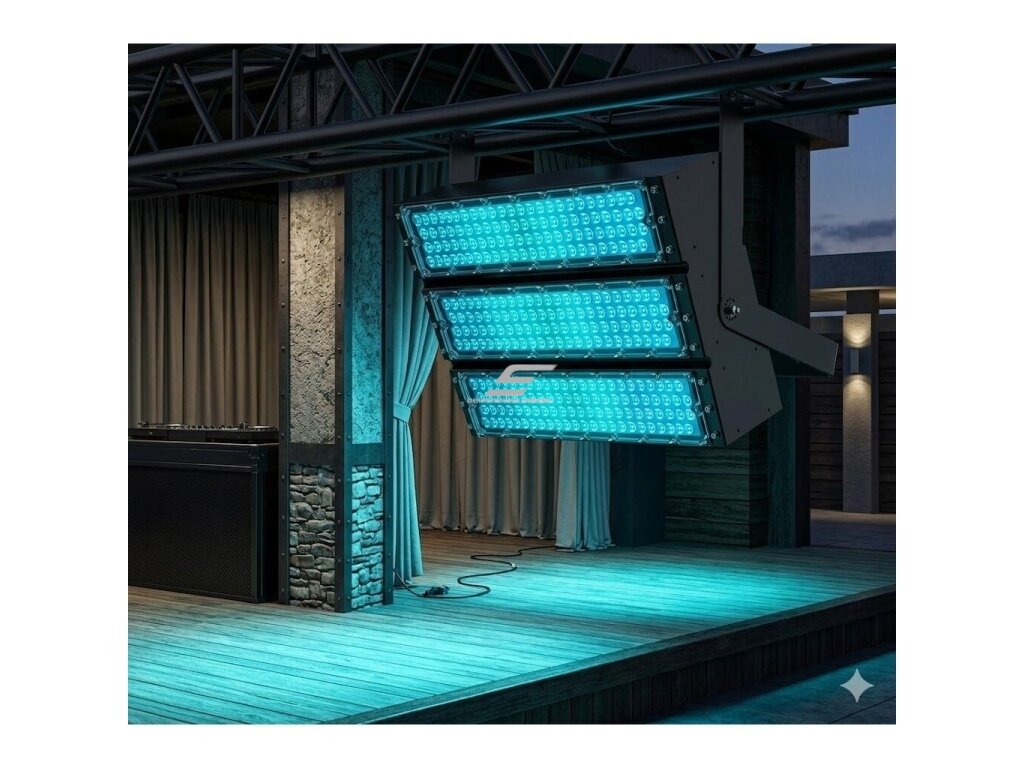LED RGB prožektorius | 750W | DMX valdymas | 288x3W | IP65 | AC 100–277V | 20°–90° | dimeriuojamas | lauko, fasadų ir architektūriniam apšvietimui 4