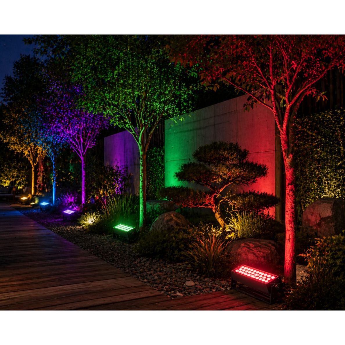Naświetlacz LED RGB | 50W | 2740lm | IP65 | AC100–277V | zdalne sterowanie | 60°/90° | do dekoracyjnego oświetlenia wewnętrznego i zewnętrznego 4 Naświetlacz LED RGB | 50W | 2740lm | IP65 | AC100–277V | zdalne sterowanie | 60°/90° | do dekoracyjnego oświetlenia wewnętrznego i zewnętrznego 4