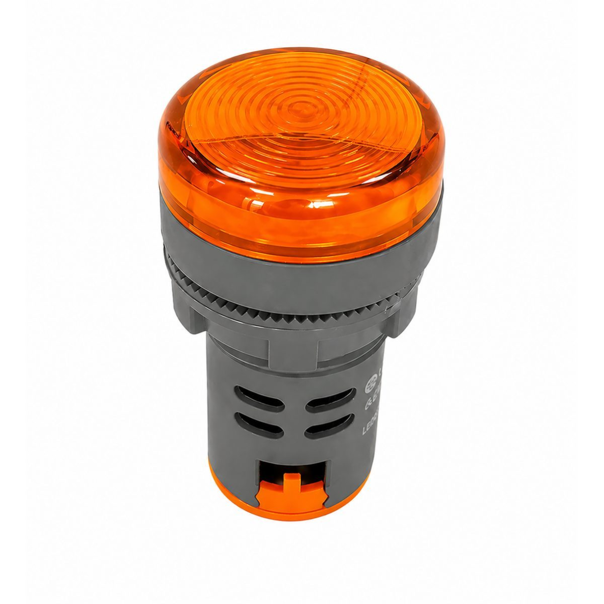 LED signaal-indikaatorlamp | nupu tüüpi korpusega | oranž | 22mm | AC230V | IP67 | elektrijaotuskilpide, automaatikas ja seadmete indikatsiooniks LED signaal-indikaatorlamp | nupu tüüpi korpusega | oranž | 22mm | AC230V | IP67 | elektrijaotuskilpide, automaatikas ja seadmete indikatsiooniks