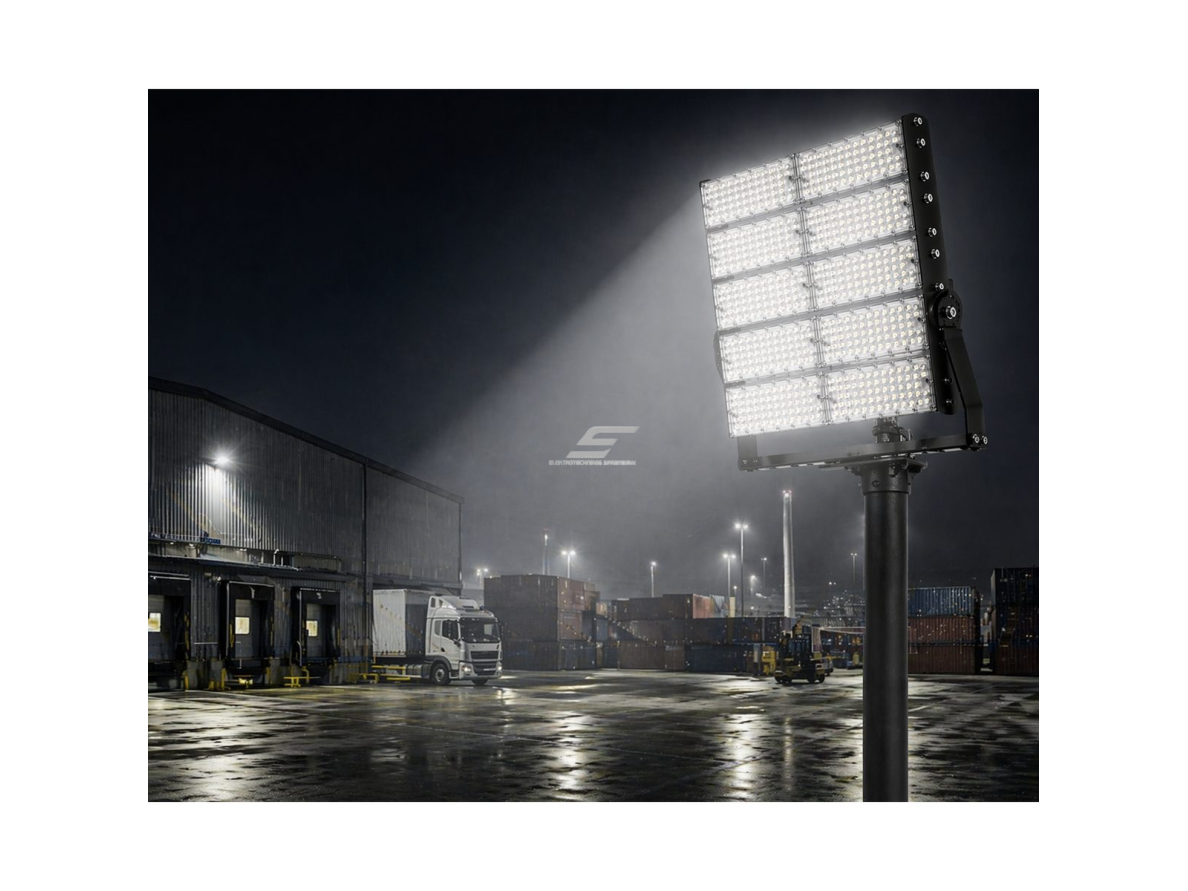 LED prožektorius | 960W | 144000lm | 3000K | 650x118x600mm | IP66 | aliuminis korpusas | profesionaliam lauko apšvietimui  1
