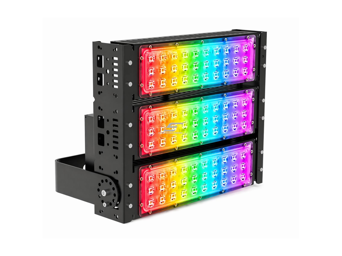 LED RGB prožektorius | 150W | 6850lm | IP65 | AC100–277V | nuotolinis valdymas | 60°/90° | lauko ir vidaus dekoratyviniam apšvietimui LED RGB prožektorius | 150W | 6850lm | IP65 | AC100–277V | nuotolinis valdymas | 60°/90° | lauko ir vidaus dekoratyviniam apšvietimui