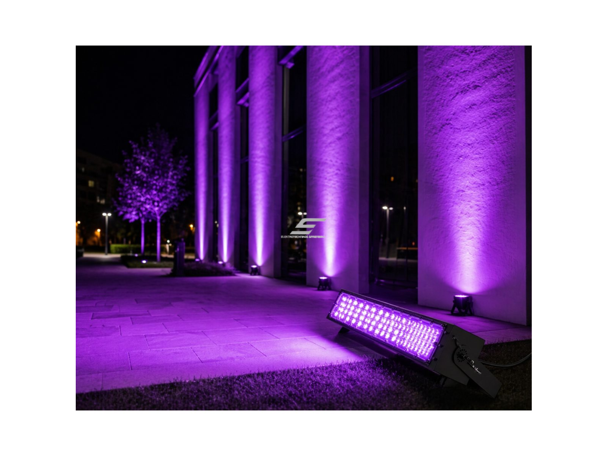 LED RGB prožektorius | 250W | DMX valdymas | 96x3W | IP65 | AC 100–277V | 20°–90° | dimeriuojamas | lauko, fasadų ir architektūriniam apšvietimui 3