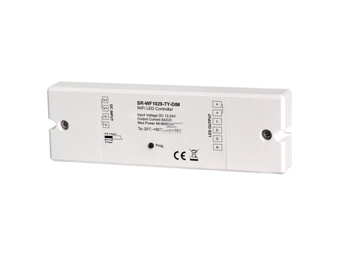LED valdiklis | 12-24V | 4x4A | CCT | TUYA | Wi-FI | Sunricher