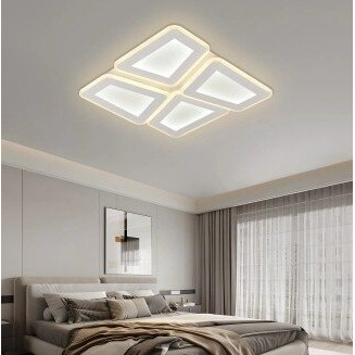 Lampa sufitowa LED | 128W | CCT 3000K/4000K/6000K | 9600lm | pilot zdalnego sterowania | 480 x 480 x 65mm | kolor szary/biały | IP20 | Optonica PD128-A7 1