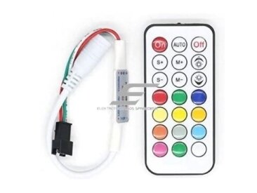 LED juostų šviesos efektų RF valdiklis | 5-24VDC | ant laido | su 21 klavišo pulteliu | valdymas radijo bangomis | C-8209 LED juostų šviesos efektų RF valdiklis | 5-24VDC | ant laido | su 21 klavišo pulteliu | valdymas radijo bangomis | C-8209