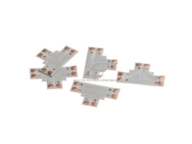 Kontaktas | jungtis LED juostai | 12V | 2pin | 10mm | T tipo | lankstus Kontaktas | jungtis LED juostai | 12V | 2pin | 10mm | T tipo | lankstus
