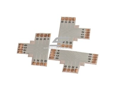 Kontaktas | jungtis LED RGB juostai | 12V | 4pin | 10mm | T tipo | lankstus