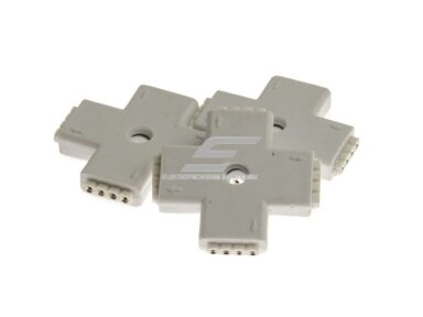 Kontaktas | jungtis LED RGB juostai | 12V | 4pin | 10mm | X tipo | tvirtas Kontaktas | jungtis LED RGB juostai | 12V | 4pin | 10mm | X tipo | tvirtas