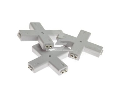 Kontaktas | jungtis LED juostai | 12V | 2pin | 8mm | X tipo | tvirtas Kontaktas | jungtis LED juostai | 12V | 2pin | 8mm | X tipo | tvirtas