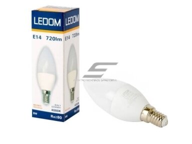 LED lemputė | žvakė E14 | 8W | 4000K | 720lm | LEDOM | 5907777471222 LED lemputė | žvakė E14 | 8W | 4000K | 720lm | LEDOM | 5907777471222