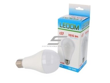LED lemputė E27 | 15W | 4000K | 1515lm | A65 | LEDOM | 5901583247439 LED lemputė E27 | 15W | 4000K | 1515lm | A65 | LEDOM | 5901583247439
