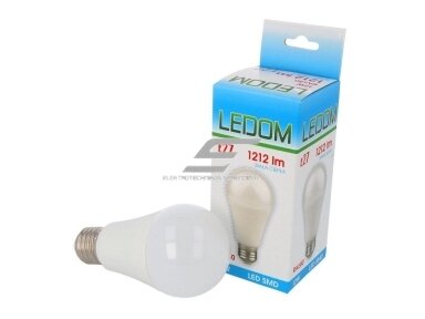 LED lemputė E27 | 12W | 3000K | 1212lm | A65 | LEDOM | 5901583247408 LED lemputė E27 | 12W | 3000K | 1212lm | A65 | LEDOM | 5901583247408