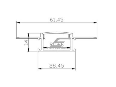 Profilis LED juostai | P-tipo | 3m | tinkuojamas (po tinku, gipsu) | 4772124005105 Profilis LED juostai | P-tipo | 3m | tinkuojamas (po tinku, gipsu) | 4772124005105