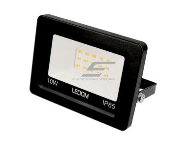 LED lauko teritorijos prožektorius | 10W | 230V | 4000K | 800lm | IP65 | SMD | juodas | LEDOM | 5907777470393