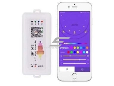 LED šviesos efektų su muzika valdiklis | 5-24VDC | Bluetooth