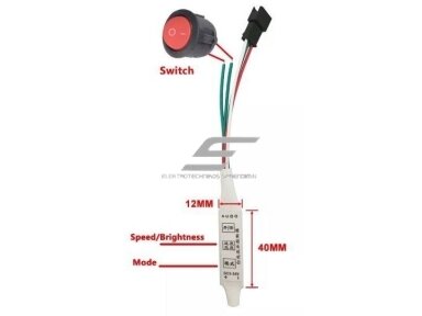 LED skaitmeninių juostų vienos spalvos valdiklis | 5-24VDC | WS2811 | su išorinio jungiklio kontaktais LED skaitmeninių juostų vienos spalvos valdiklis | 5-24VDC | WS2811 | su išorinio jungiklio kontaktais