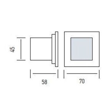 LED preventive recessed luminaire | 0.9W | 230V | blue light | 46lm | 70x70x58mm | for drug substance prevention | IP54 | Horoz | HL951L BLUE | 8699303411563