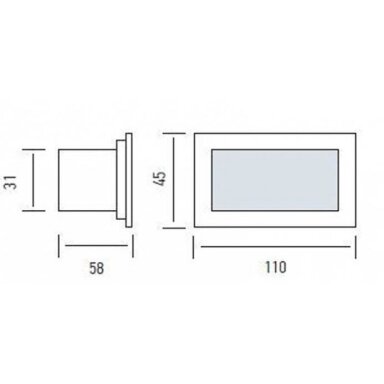 LED ennetav süvistatav valgusti | 1,2W | 230V | sinine valgus | 60lm | 110x45x58mm | narkootiliste ainete tarvitamise ennetamiseks | IP54 | Horoz | HL954L BLUE | 8699303411624