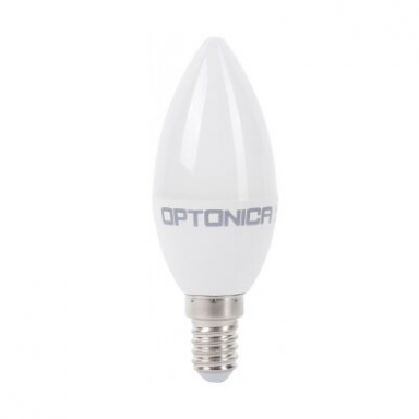 LED spuldze E14 | sveces forma | 5.5W | 2700K | 450lm | 180° | 37 x 100 mm | balta | IP20 | Optonica SP6-A8