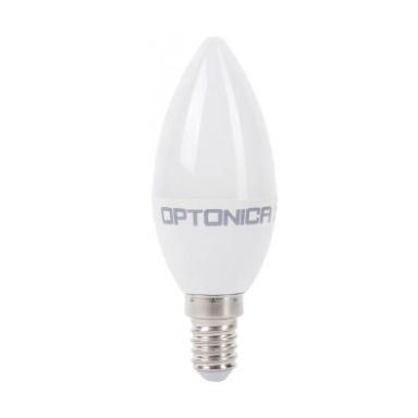 LED spuldze E14 | sveces forma | 8W | 2700K | 710lm | 180° | 37 x 100 mm | balta | IP20 | Optonica SP9-A3