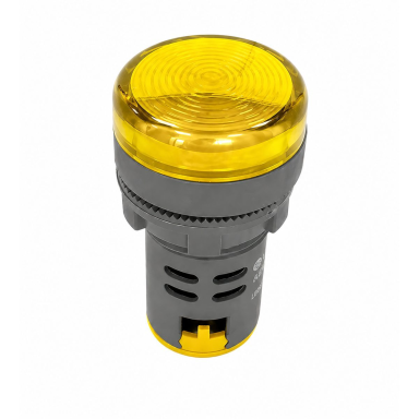 LED signal indicator lamp | with push-button type housing | yellow | 22mm | AC230V | IP67 | for indication in electrical distribution boards, automation systems and equipment LED signal indicator lamp | with push-button type housing | yellow | 22mm | AC230V | IP67 | for indication in electrical distribution boards, automation systems and equipment