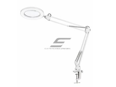 Stalinis LED darbo šviestuvas su lupa ir spaustuvu | 3000–6000K | reguliuojamas ryškumas | Touch valdymas | lankstus laikiklis | aliuminis korpusas | baltas Stalinis LED darbo šviestuvas su lupa ir spaustuvu | 3000–6000K | reguliuojamas ryškumas | Touch valdymas | lankstus laikiklis | aliuminis korpusas | baltas
