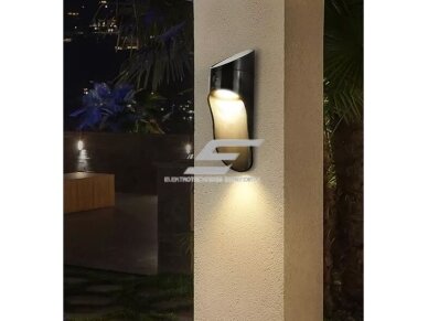 LED fasadinis | sieninis lauko šviestuvas | 1W | 4000K | su MW saulės jutikliu | juodas/pilkas 2