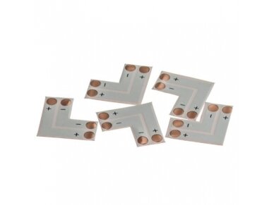 Kontaktas | jungtis LED juostai | 12V | 2pin | 10mm | L tipo | lankstus Kontaktas | jungtis LED juostai | 12V | 2pin | 10mm | L tipo | lankstus