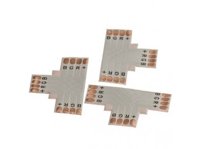 Kontaktas | jungtis LED RGB juostai | 12V | 4pin | 10mm | T tipo | lankstus Kontaktas | jungtis LED RGB juostai | 12V | 4pin | 10mm | T tipo | lankstus