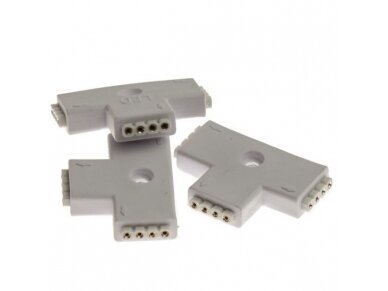 Kontaktas | jungtis LED RGB juostai | 12V | 4pin | 10mm | T tipo | tvirtas Kontaktas | jungtis LED RGB juostai | 12V | 4pin | 10mm | T tipo | tvirtas