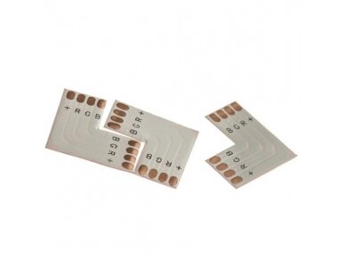 Kontaktas | jungtis LED RGB juostai | 12V | 4pin | 10mm | L tipo | lankstus Kontaktas | jungtis LED RGB juostai | 12V | 4pin | 10mm | L tipo | lankstus