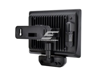 LED lauko teritorijos prožektorius su judesio jutikliu | 50W | 230V | 4000K | 4500lm | IP65 | juodas | Bemko | C65-LFX-050BL-4K-PIR 1
