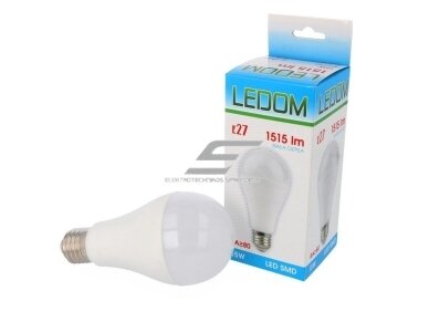 LED lemputė E27 | 15W | 4000K | 1515lm | A65 | LEDOM | 5901583247439