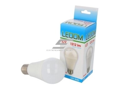 LED lemputė E27 | 12W | 3000K | 1212lm | A65 | LEDOM | 5901583247408 LED lemputė E27 | 12W | 3000K | 1212lm | A65 | LEDOM | 5901583247408