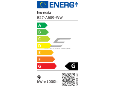 LED lemputė E27 | 9W | 3000K | 720lm | A60 | 270° | 230V | CRI≥80 | 25 000h | Ø60x110 mm | 4779041466088 1 LED lemputė E27 | 9W | 3000K | 720lm | A60 | 270° | 230V | CRI≥80 | 25 000h | Ø60x110 mm | 4779041466088 1