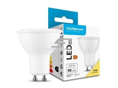 Kryptinė LED lemputė GU10 | 1W | 27000K | 90lm | 230V Kryptinė LED lemputė GU10 | 1W | 27000K | 90lm | 230V