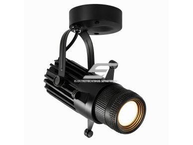 LED kryptinis lubinis šviestuvas | COB | 15 W | 240 lm | reguliuojamas kampas | dimeriuojamas | 3500 K | juodas | IP44 | aliuminis