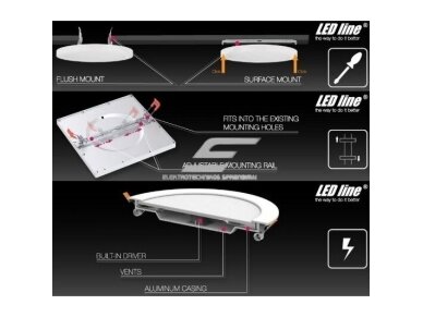 LED panelė | 18W | 230V | 4000K | 1570lm | Ø215x13mm | apvali | įleidžiama | IP20 | LED line | EasyFix | 5901583248825 LED panelė | 18W | 230V | 4000K | 1570lm | Ø215x13mm | apvali | įleidžiama | IP20 | LED line | EasyFix | 5901583248825